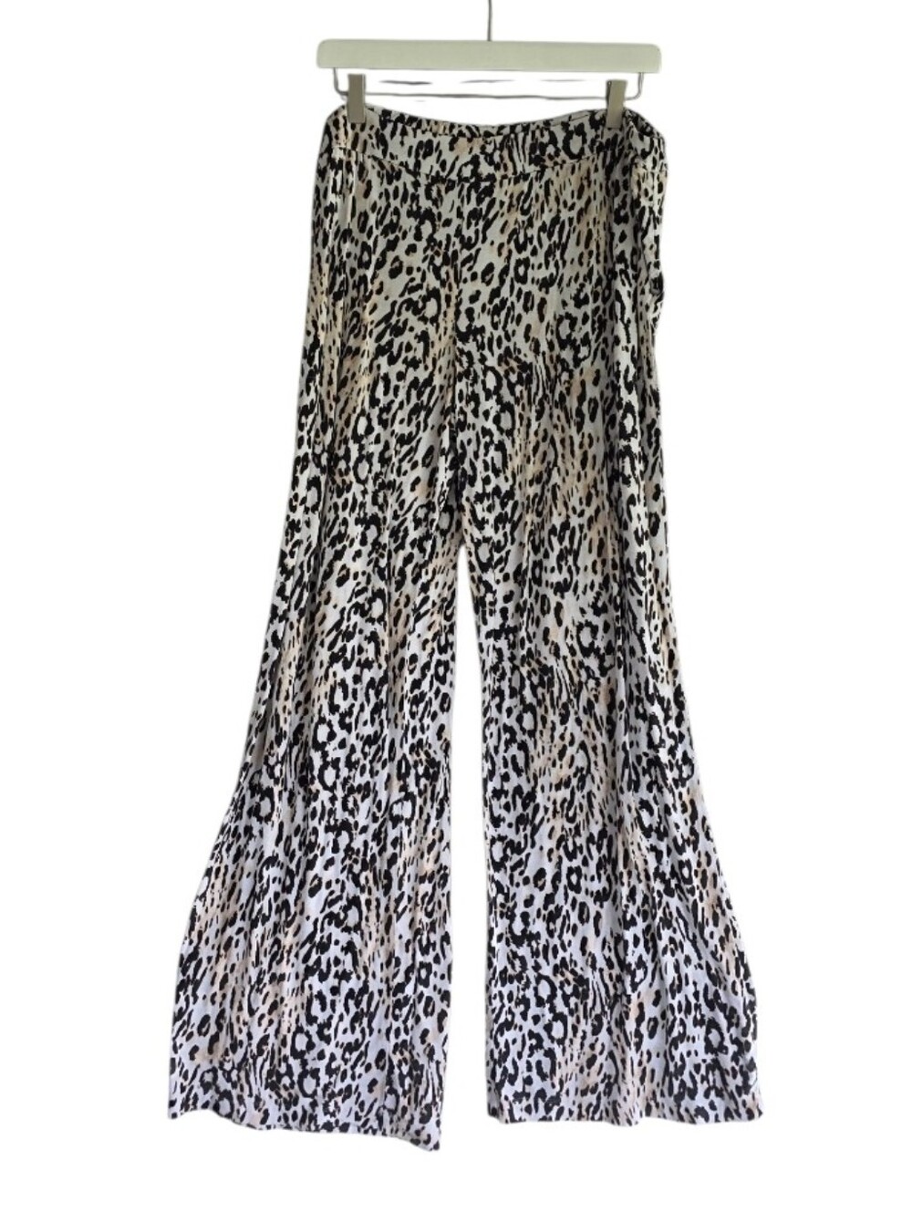 Soma Leopard-Print Wide Leg Pants - Beige, Black Super Soft